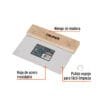 Espátula rectangular 6" x 3" acero inoxidable, mango madera