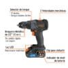 Taladro 1/2", 20V, 2 baterías 2Ah, MAX