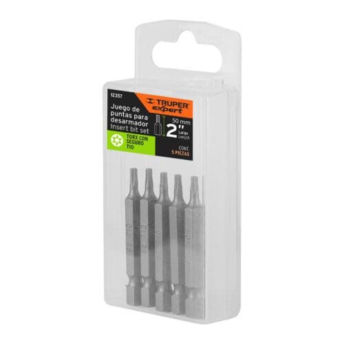 Estuche con 5 puntas torx T10 con seguro largo 2", Expert