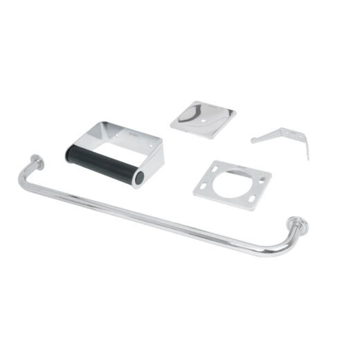 49255 - Juego de 5 accesorios para baño, acero inoxidable, BASIC