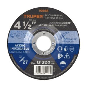 10668 - Disco Tipo 27 de 4-1/2" x 6.5 mm desbaste acero inoxidable