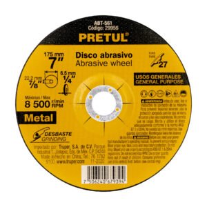 29956 - Disco Tipo 27 de 7" x 6.2 mm desbaste de metal, Pretul