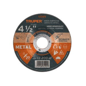 12565 - Disco Tipo 27 de 4-1/2" x 6.4 mm para desbaste de metal