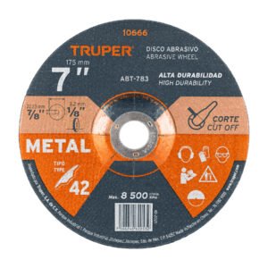 10666 - Disco Tipo 42 de 7" x 3.2 mm para corte de metal, Truper