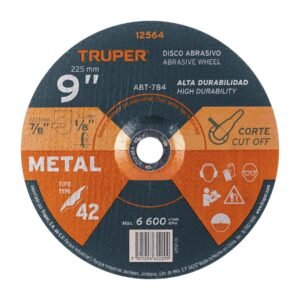 12564 - Disco Tipo 42 de 9" x 3.2 mm para corte de metal, Truper