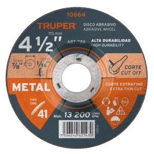 10664 - Disco de 4-1/2" para corte de metal, tipo 41, Truper
