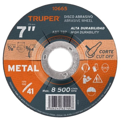 10665 - Disco de 7" para corte de metal, tipo 41, Truper