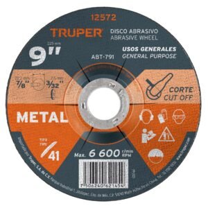 12572 - Disco de 9" para corte de metal, tipo 41, Truper
