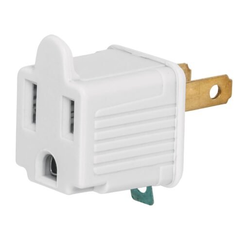 46252 - Bolsa con 2 adaptadores 3 a 2 blancos, Volteck