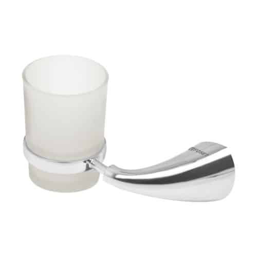 49632 - Portavaso cepillero metálico con vaso de vidrio, Foset Aero