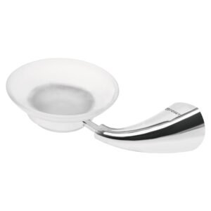 49636 - Jabonera metálica con plato de vidrio, Foset Aero