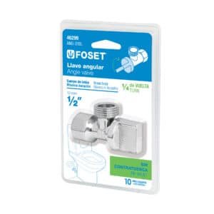 46299 - Llave angular de 1/2", 1/4 de vuelta, blíster, FOSET