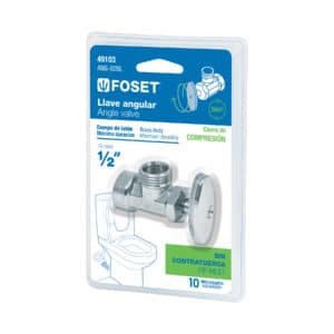 49103 - Llave angular de 1/2", de compresión, blíster, FOSET