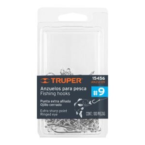 15456 - Blíster con 100 anzuelos para pesca # 9, Truper