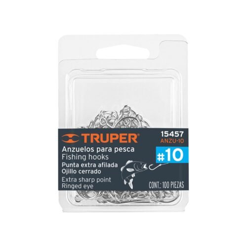 15457 - Blíster con 100 anzuelos para pesca # 10, Truper