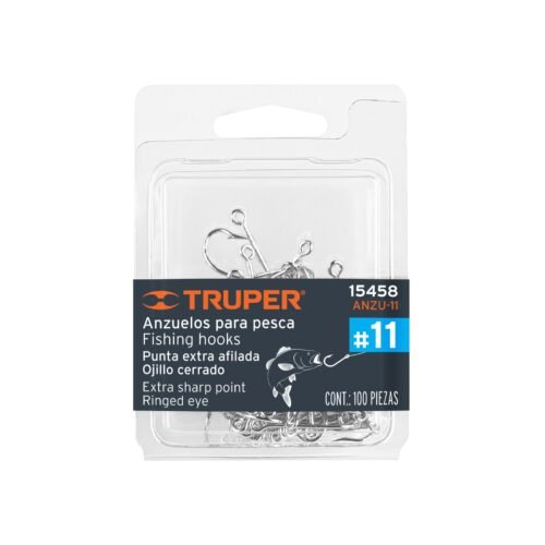 15458 - Blíster con 100 anzuelos para pesca # 11, Truper