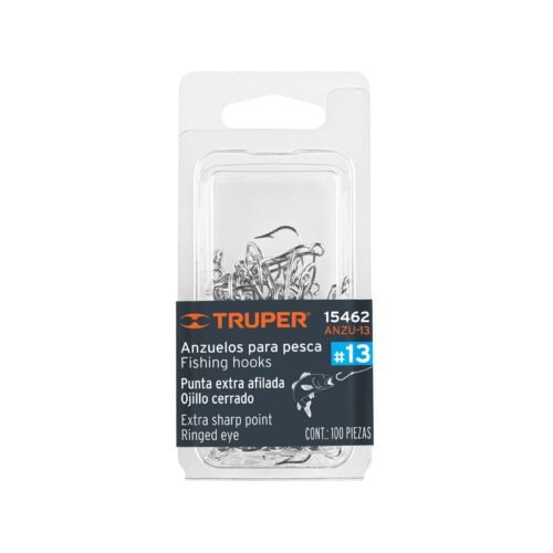 15462 - Blíster con 100 anzuelos para pesca # 13, Truper
