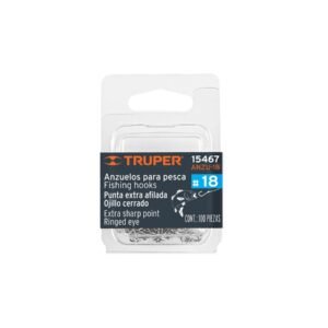 15467 - Blíster con 100 anzuelos para pesca # 18, Truper