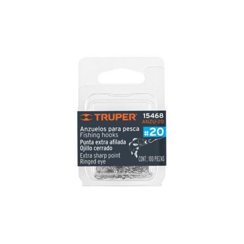 15468 - Blíster con 100 anzuelos para pesca # 20, Truper
