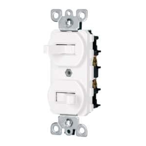 47729 - Interruptor dúplex de palanca, Standard, blanco, Volteck