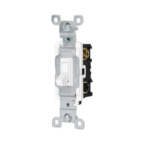 47720 - Interruptor vertical de palanca, 3 vías, Standard, blanco
