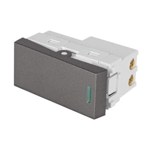 47820 - Interruptor sencillo acero inox de 1 módulo, línea Lisboa