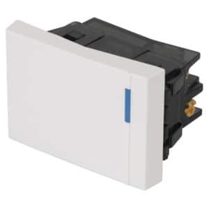 47049 - Interruptor de 3 vías, 1.5 módulos, línea Española, blanco
