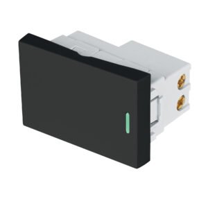 47877 - Interruptor de 3 vías negro de 1.5 módulos, línea Lisboa