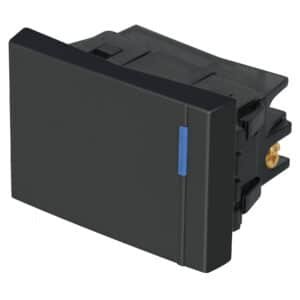 47986 - Interruptor sencillo 1.5 módulos, línea Española,color negro