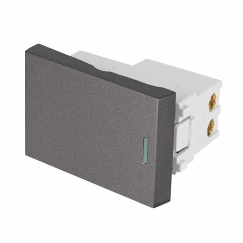 47821 - Interruptor sencillo acero inox de 1.5 módulos, línea Lisboa