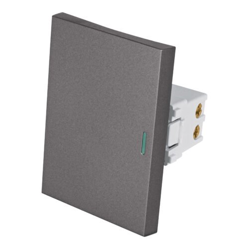 47825 - Interruptor 3 vías acero inox de 3 módulos, línea Lisboa