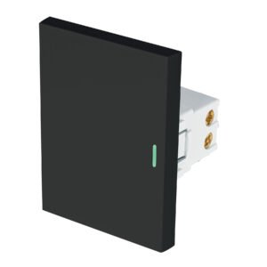 47878 - Interruptor de 3 vías negro de 3 módulos, línea Lisboa
