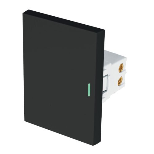 47878 - Interruptor de 3 vías negro de 3 módulos, línea Lisboa