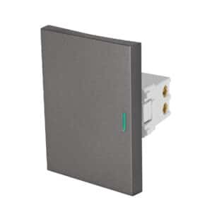 47822 - Interruptor sencillo acero inox de 3 módulos, línea Lisboa