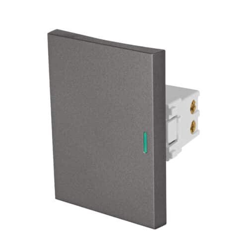 47822 - Interruptor sencillo acero inox de 3 módulos, línea Lisboa
