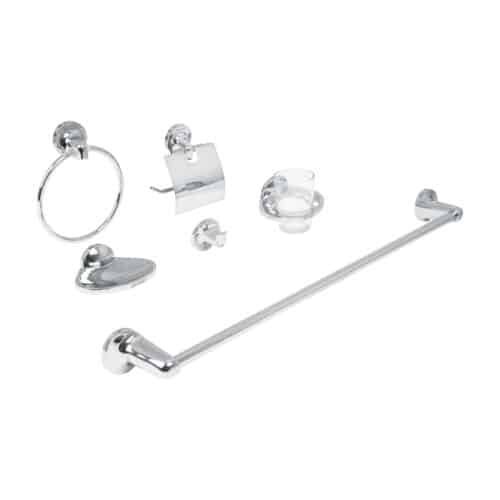 49395 - Juego de 6 accesorios para baño metálicos, Foset Aqua