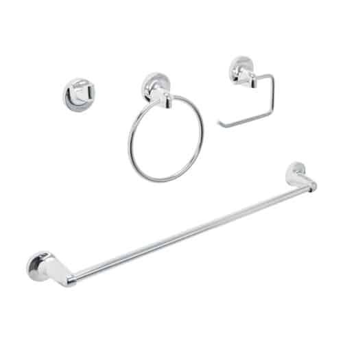49164 - Juego de 4 accesorios para baño metálicos, Foset Aqua