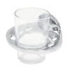 49398 - Portavaso cepillero metálico con vaso de vidrio, Foset Aqua
