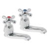 49805 - Juego 2 llaves individuales para lavabo, cromo, cruceta,AQUA