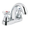 49692 - Mezcladora lavabo 4" cromo, nariz curva, cruceta, AQUA