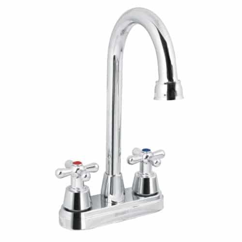 49690 - Mezcladora lavabo 4" cromo, tipo bar, cruceta, AQUA