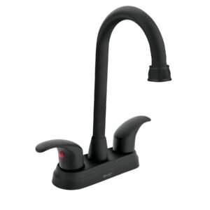 45623 - Mezcladora lavabo 4" negro, tipo bar, palanca, AQUA