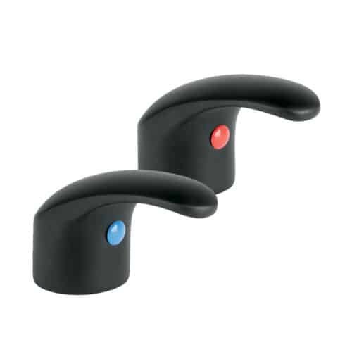 45716 - Juego manerales de palanca p/lav-fregadero,negro mate,Aqua