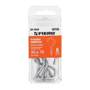 40726 - Blíster con 6 armellas abiertas de 20 x 70, FIERO