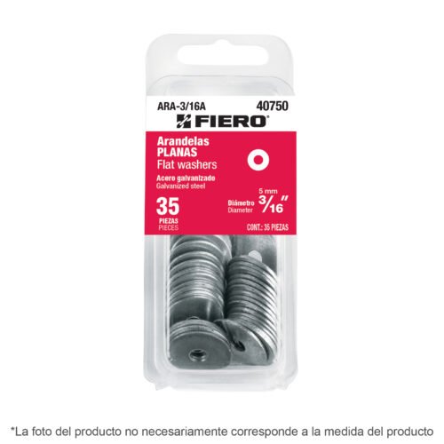 40753 - Blíster con 14 arandelas planas de 3/8", FIERO