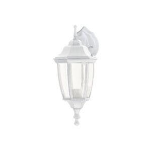 47290 - Arbotante tipo farol tradicional suspendido p/exterior, bco.