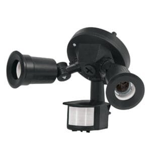 47275 - Arbotante negro c/sensor movimiento, lámparas no incluidas