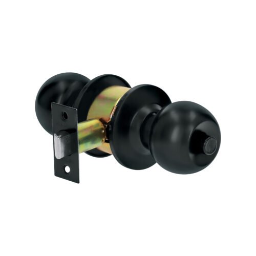 28139 - Cerradura tipo esfera, cilíndrico, baño, negro, BASIC