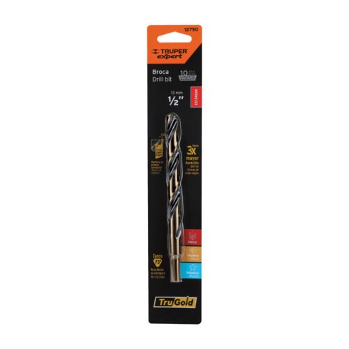 BAV-1-2-B.jpg 12750 - Broca HSS 1/2" Trugold para metal en blíster, Expert