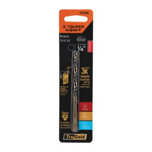 12746 - Broca HSS 1/4" Trugold para metal en blíster, Expert